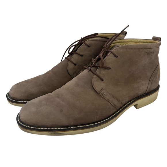 ECCO Biarritz Chukka Boots Mens Size EU 44 US 10 10.5 Brown Leather Suede